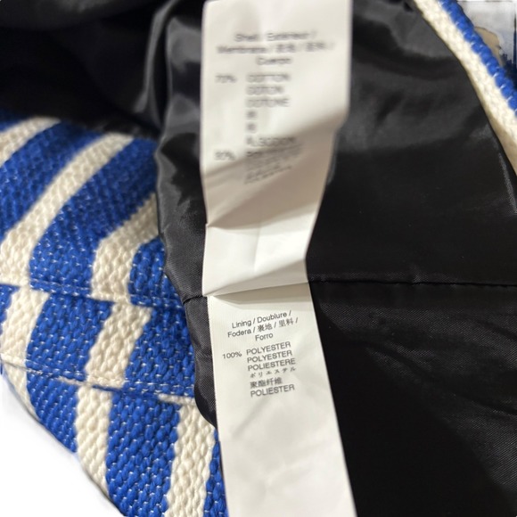 Gap Women Blue White Striped Collarless Zipper Front Jacket Blazer Size‎ 6 - Picture 8 of 8